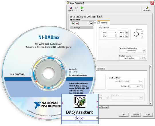 Data Acquisition and Signal Conditioning Driver Software Options NI-DAQmx Compatible with more than 200 DAQ devices Full-featured driver software for Windows and Linux High-performance driver engine