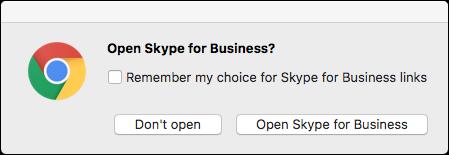 Click Open Skype for Business in the Open Skype for Business window