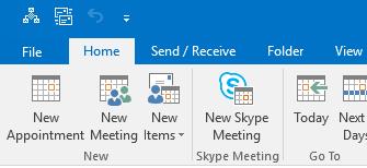 Create A Skype for Business Meeting Outlook 2013/2016 for PC 1. Make sure Skype for Business is open. Then in Outlook navigate to the Calendar. 2. Select the Home tab and click New Skype Meeting.