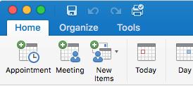 Outlook 2016 for Mac 1. Open Outlook and navigate to the Calendar.