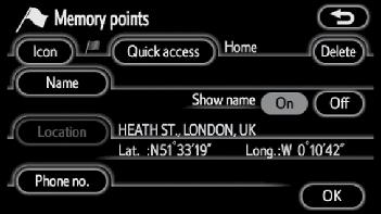 Registering home If home has been registered, that information can be recalled by using the Home touch-screen button on the Destination screen. (See Destination search by Home on page 49.) 1.