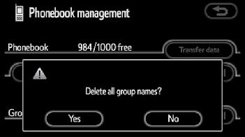group ). Deleting all the group name 1. Touch Delete all of Group name. 1. Touch Delete of Group name.