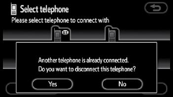 OTHER FUNCTIONS When another Bluetooth phone is trying to connect, this screen is displayed. Touch Yes or No.