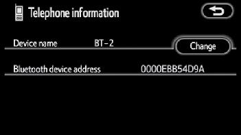 You can change it into a desired name. Bluetooth* device address......... The address peculiar to the system.