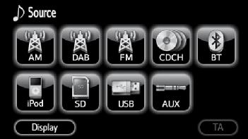 Audio SYSTEM Unplugging a USB memory device 1. Push the MENU button. (c) Playing an SD memory card/usb memory device 2. Touch Remove device.