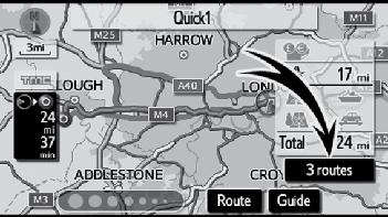 3 ROUTES SELECTION DESTINATION SEARCH 1. To select the desired route from three routes, touch 3 routes.