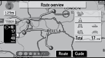 The entire route from the starting point to the destination is displayed.