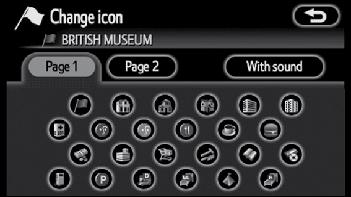 To change Icon 1. Touch Icon on the Memory points screen.