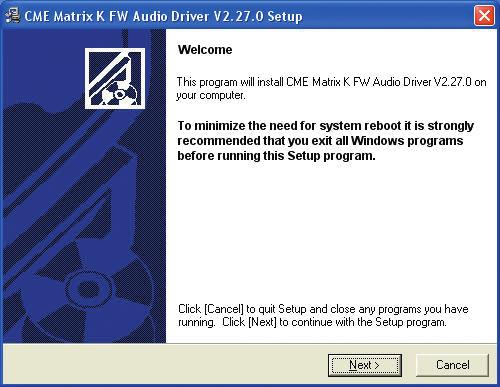Driver Installation and Removal Matrix K is an external digital audio device.