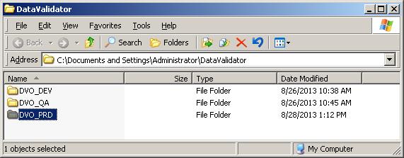 To start Data Validation Option properly, a shortcut to Data Validation Client.exe should be created for each environment.