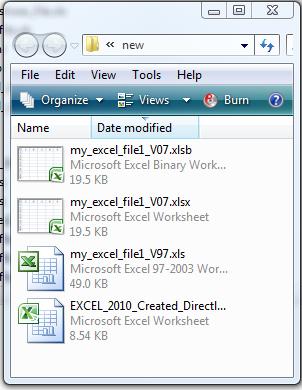 Figure 21. Directly listing of the three files created with SAS and the new Workbook.