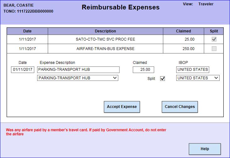 15 A new reimbursable expense for parking at the local airport will be added. Enter the Date of the expense.
