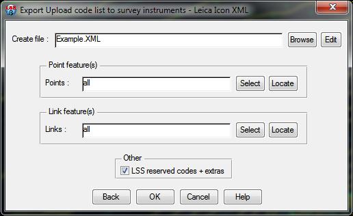 Export / LandXML - imported via the Roads option place the files in the Data folder 4) Codes use Export / Upload Code list to survey instruments / Leica Icon XML - imported via the Codes option place