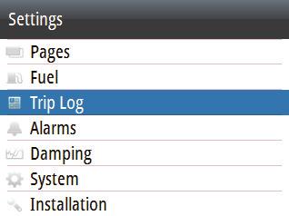 Trip log The Trip Log shows trip duration,