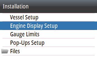 Engine display setup A maximum of two engine s data can be shown