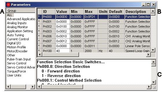 The Main Screen Interface 3.5.4. Parameters Window Each project in the FlexWorks system comprises a program and parameters.