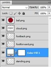 We need to create a background layer and delete the portions of each of the pictures we do not need. From the Layer Manager pane, make sure you are on layer standing.png.