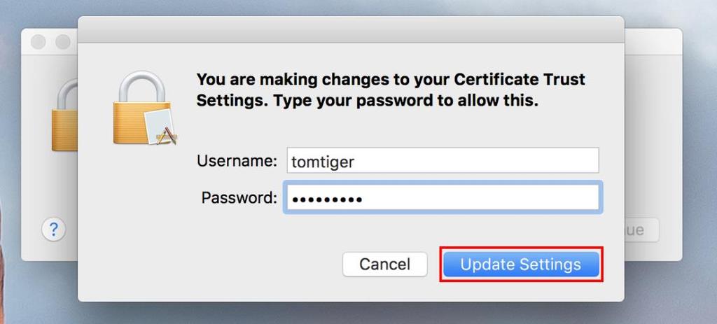 password and click Update Settings. 5.