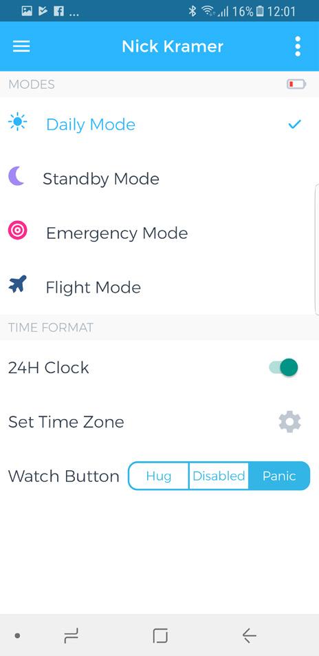 16 ADJUSTING THE TIME ON THE HEREO WATCH The time on your hereo watch can be adjusted by selecting the appropriate time zone from within the settings on the hereo Family app.