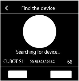 Click CUBOT S1 area to enter find device interface, click the searched