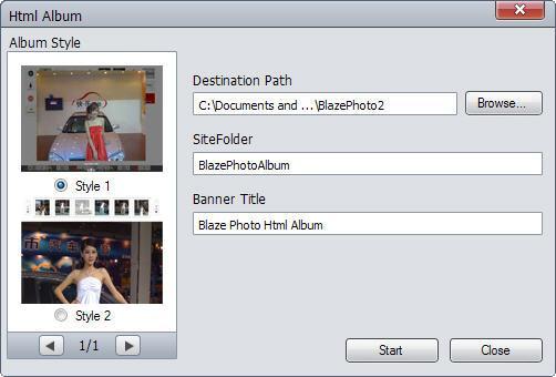Step 2. Click, below box will pop up: Album Style: 2 default album styles for your choice.