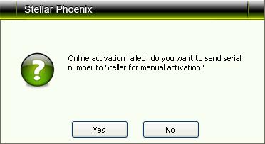 Check the I have the registration key check box and select Online Activation. Click OK, and then click Yes.