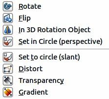 Figure 4: Mode toolbar and available options Rotating graphic objects Rotation of an object can be carried out manually or using a dedicated dialog, just like changing object position and size.