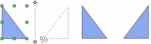 Figure 7: Using the Flip tool 3) Move one or both ends of the axis of symmetry with your mouse cursor to set the orientation of the axis.