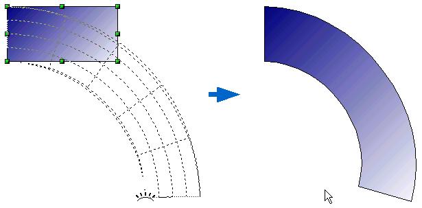 Figure 11: Set an image in a circle with perspective Set to circle (slant) Select an object and click on the Set to Circle