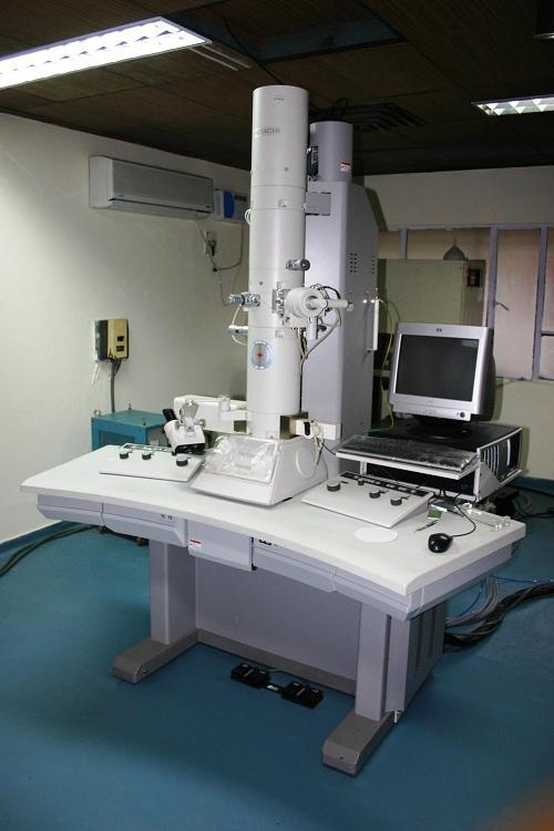Transmission Electron Microscope - also uses electrons, but instead of scanning the