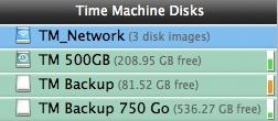 If Back-In-Time detects a remote disk containing disk images (like Time Capsule), it displays it first in the list (with a blue background).