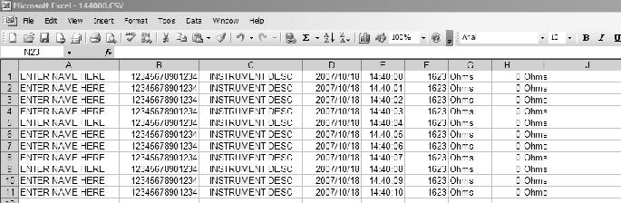 Once downloaded to a PC, the directory for pre-selected datalogging is the start time.