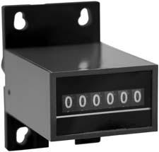 6 or 7 figure Compact Non-reset Variety of mounting options Voltages Lead lengths 5 figure Figures: 6 or 7 figures, white on black, 0.17 [4.3mm] high None Speed: 1,000 counts/minute AC, (min.