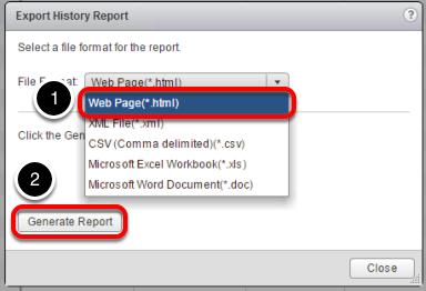 From the drop down menu, select the format you would like to export the report to.