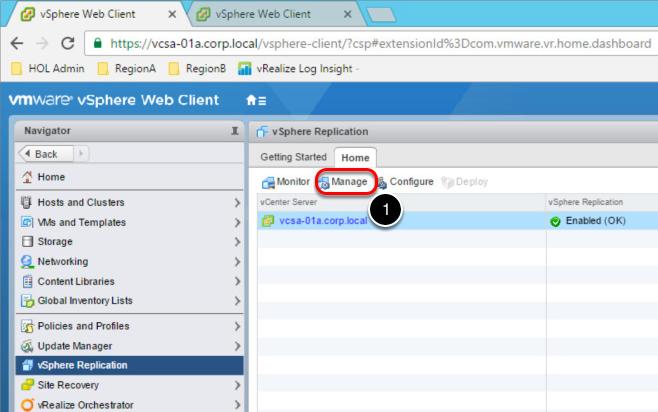 Re-connect to Remote vsphere Replication