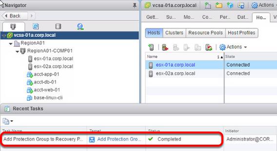 Verify Workflow Completion You can check vcsa-01a.corp.