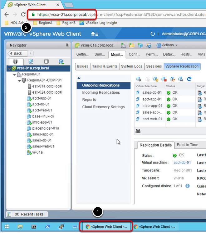 Select RegionA01 vsphere Web Client You can now navigate to the VM's and Templates view in the vsphere Web Client to verify that the information being displayed in the UI