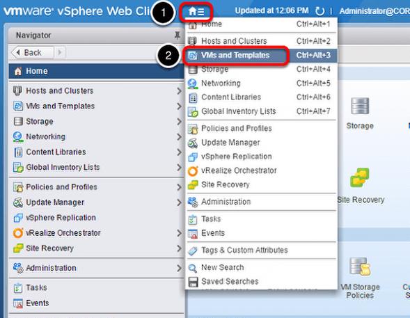 Region B vcenter - VM's and Inventory View 1.