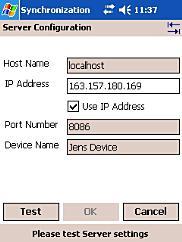 Figure 3. The Server Configuration Screen. Work with your System Administrator to obtain the required network information to enter in communication setup fields.