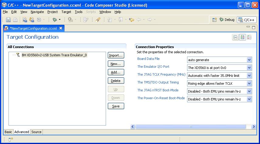 5. This will display the Connection Properties tab of information. The default values should be used. Figure 30 - CCSetup 4.
