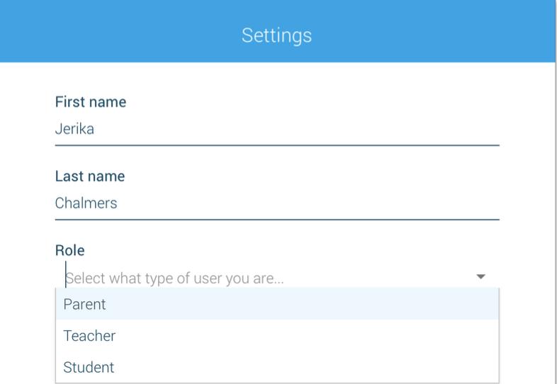 Your Profile and Role For all User Types, follow the below steps to set up your User Account: 1. Click your name in the menu. 2. Click Settings. 3.