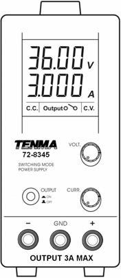 Laboratory Switch Mode Power Supply Series Instruction Manual Model 72-8340 1.0 ~ 60VDC 0 ~ 1.6A 72-8345 1.