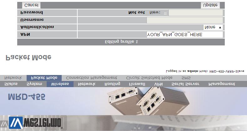 MRD-455 4G Router Configuration 4G Link Browse to WIRELESS PACKET MODE Click Add new profile.