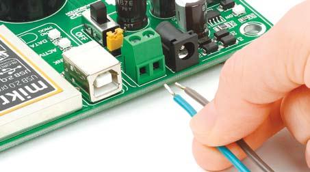 Board power supply creates stable 3.3V necessary for operation of the microcontroller and all on-board modules.