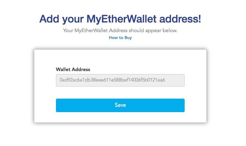 3. Your MyEtherWallet address should automatically fill in from your MetaMask. If this does not work, you will get a error message.