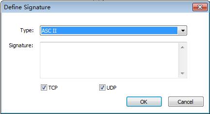 The following list describes the options on this dialog box. Type: The type of the packet decoding information. Signature: The signature value of the application. 4.