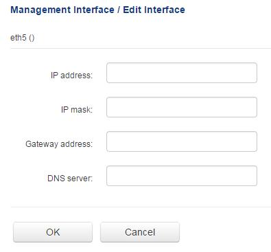 Setting a Management interface To set a management interface, follow the steps below: 1. Click Edit following the Management interface to get into the setup page, like the following figure: 2.