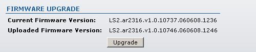 Figure 15 Firmware Upgrade 3 After clicking the Upgrade button the upgrade process starts immediately: Figure 16 Progress of the Firmware Upgrade Close