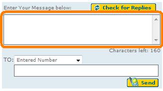 4.0 How Do I Send an SMS On the mobile manager page, enter your SMS message.