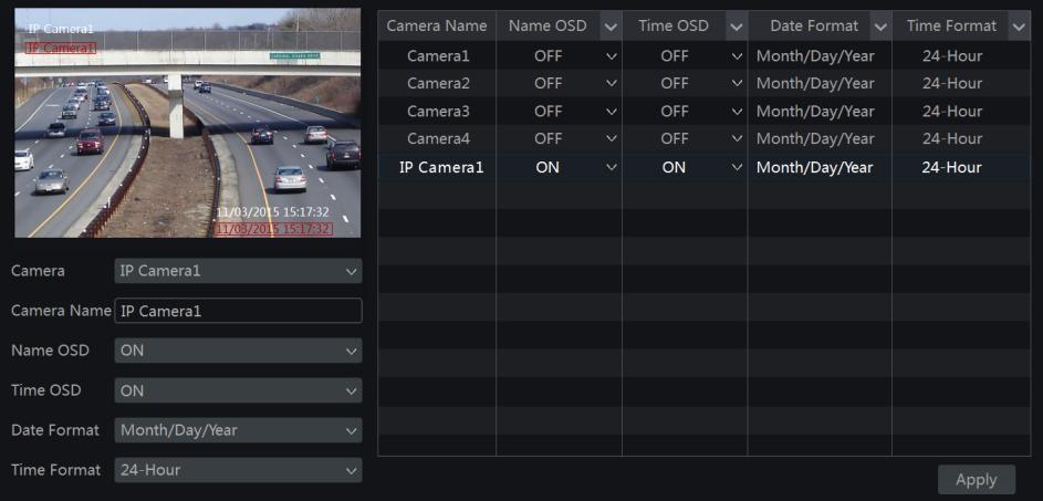 Select the camera, input the camera name (or double click the camera name in the camera list to change it),